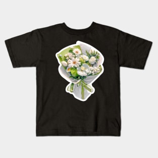 Green Flower，Beautiful Flowers Kids T-Shirt